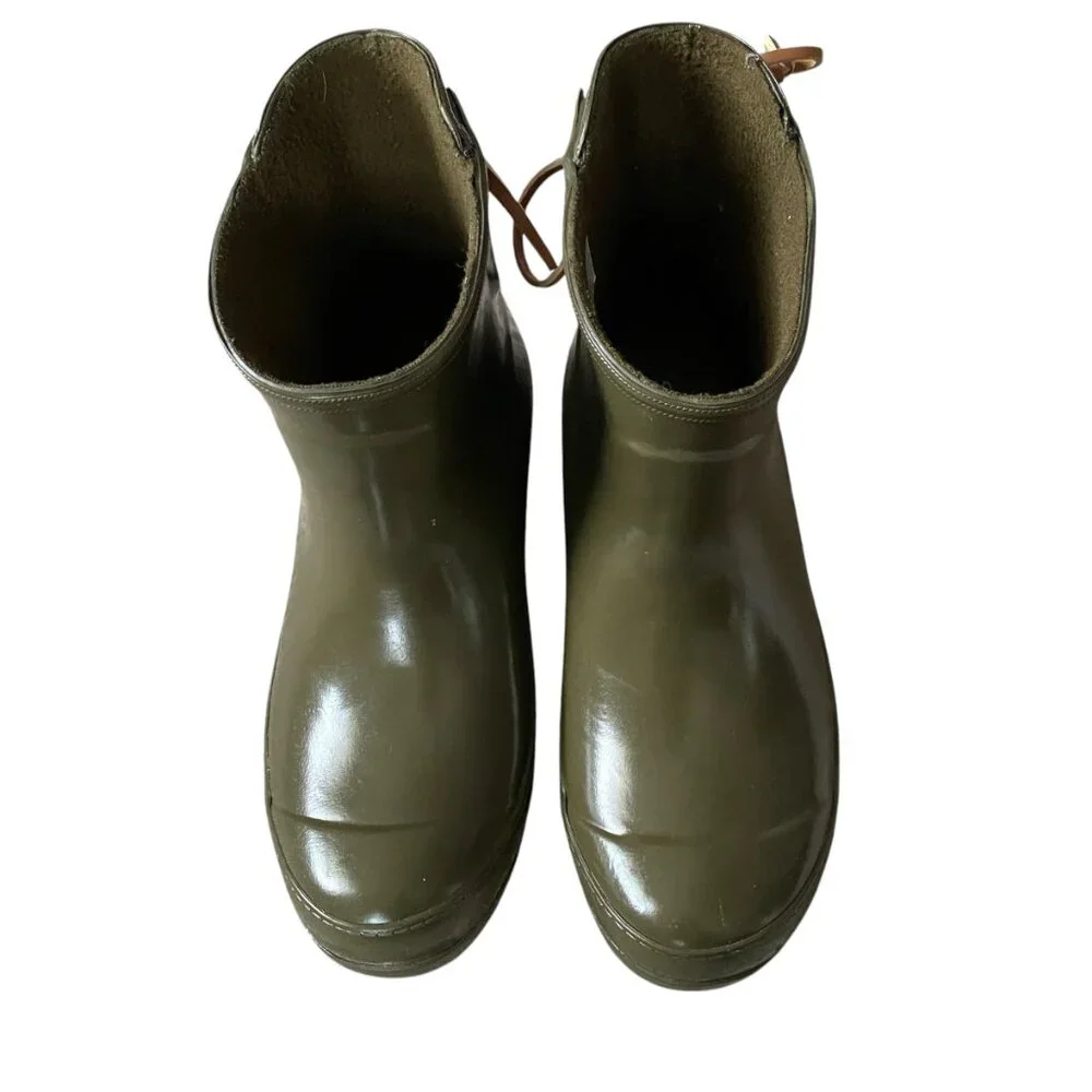 Sperry Top-Sider women's size 6 army green waterproof rubber rain boots footwear